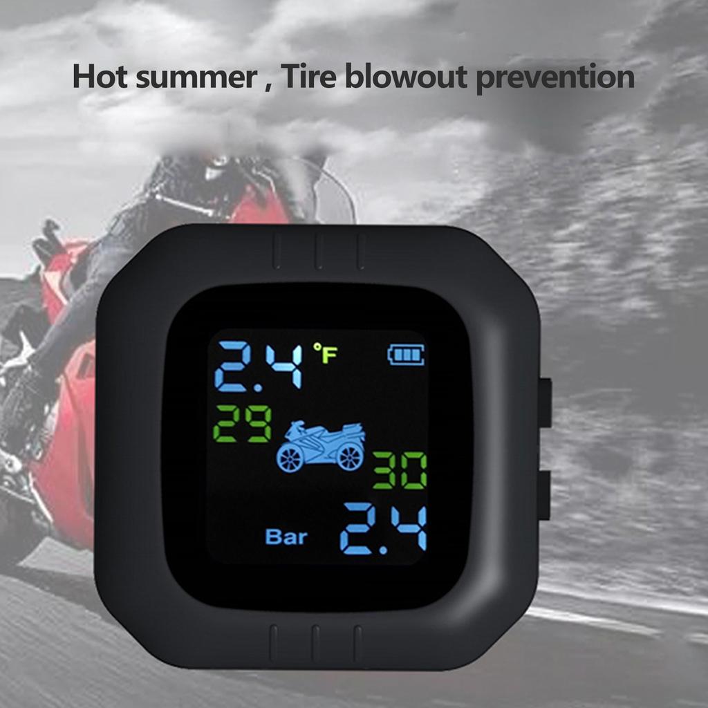 Cordless TPMS Motorcycle Tire Pressure Monitoring System 2 External Sensor Moto Tools