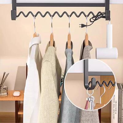 Clothes Storage Hook No Drill Coat Rack Space Saving Bedside Hooks Rack Over Bed Hanger Organizer Convenient Clothes Organizer
