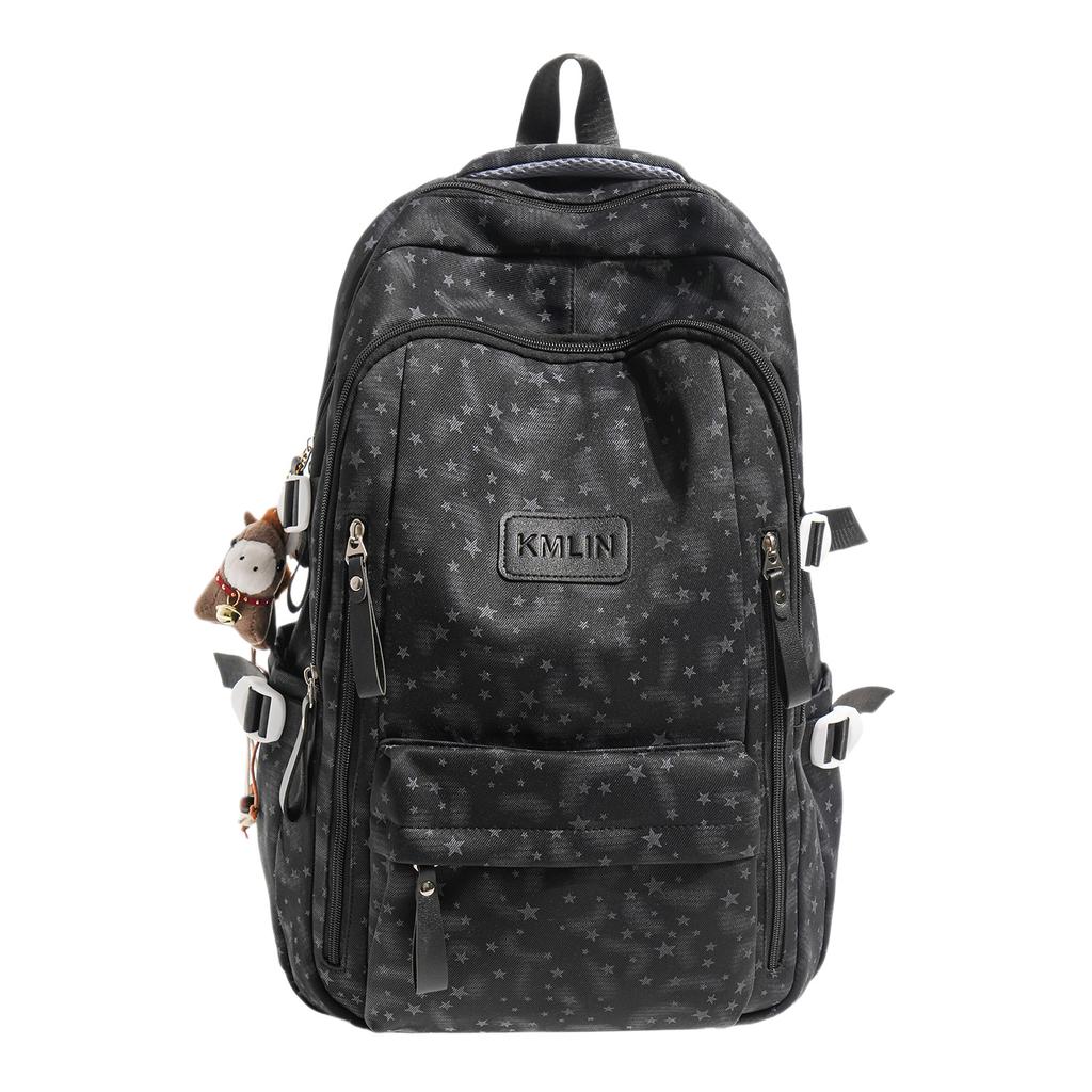 Schoolbag Star Print Student Backpack Large Capacity Lightweight Backpack Suitable for Middle and High School Boys and Girls Campus-Style Casual