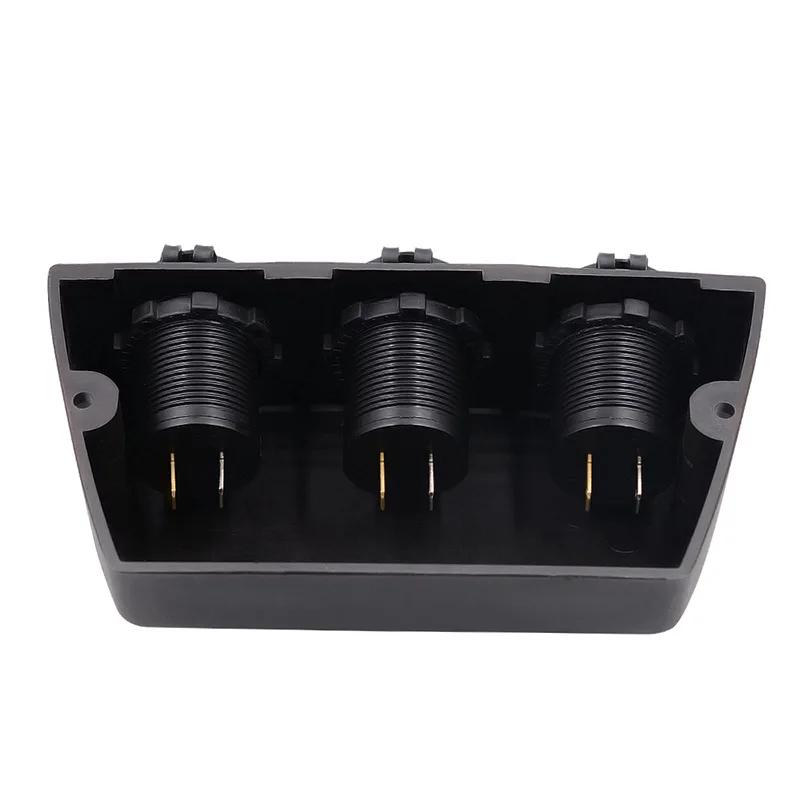 12V 24V 3 Holes Tent Type Universal Waterproof Triple 4.2A Dual USB Ports Car Charger Power Outlet Socket for Boat ATV RV