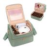 Portable Nail Varnish Organizers Bag Double Handles Adjustable Strap Waterproof Polyester Makeup Storage Case 30x22x25cm