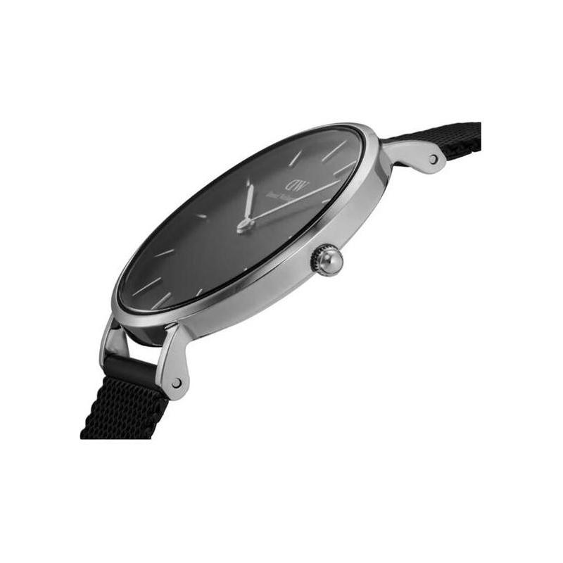 DANIEL WELLINGTON Watch Quartz Movement Stainless Steel Strap 32mm Black Dial Unisex Model 30 Meters Waterproof DW00600202