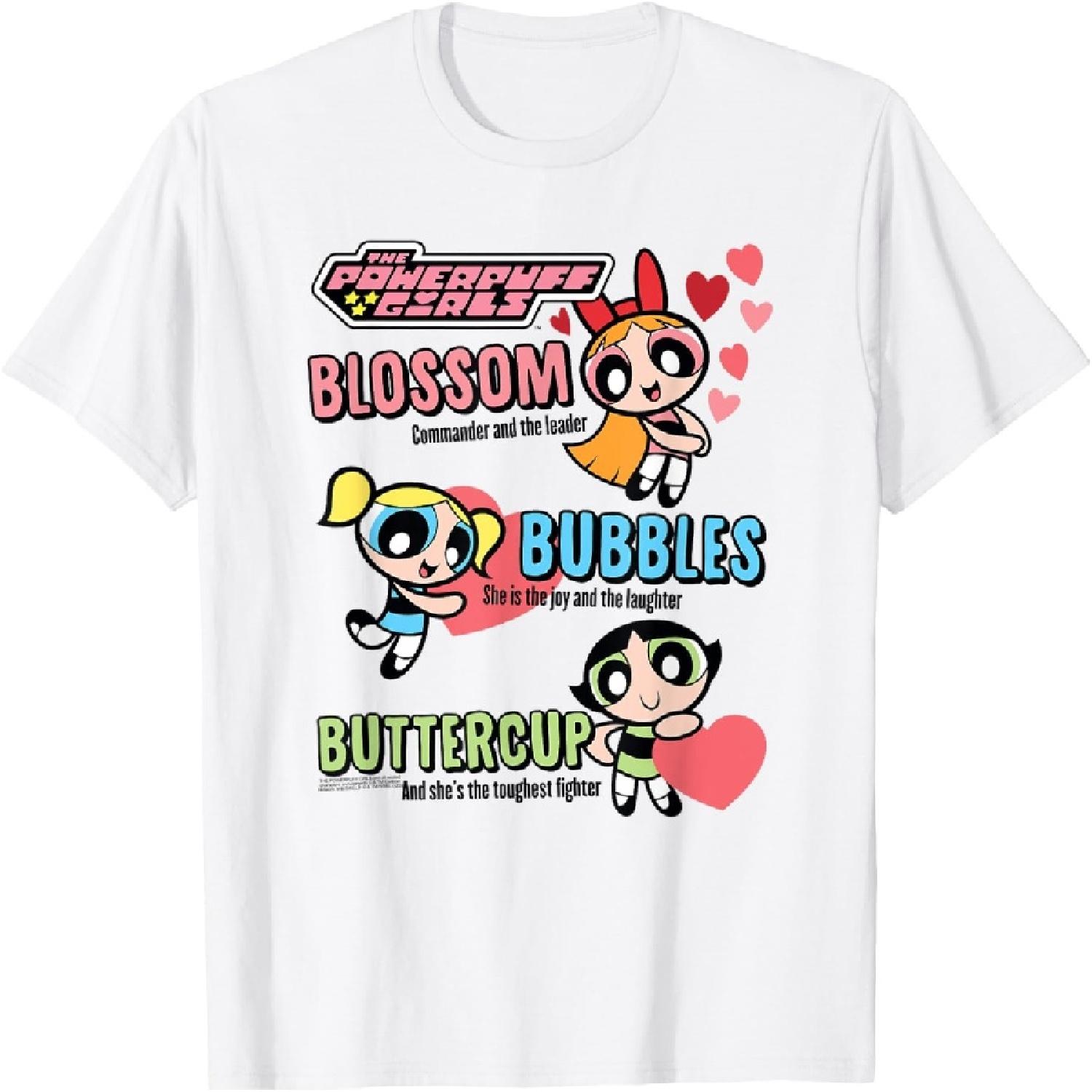 

Powerpuff Girls Blossom Bubbles Buttercup Cute Cartoon T-Shirt XXXXXL білий