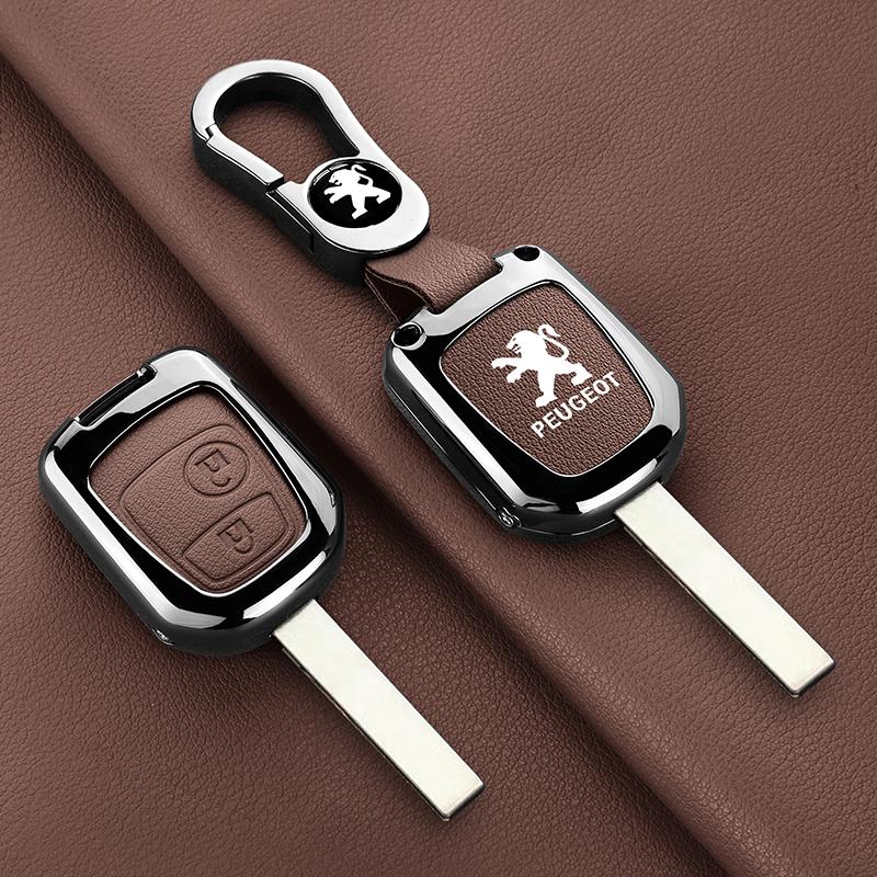 Moderne Leder Auto Fernbedienung Schlüsselhülle Abdeckung Schutzhülle Für Peugeot 106 107 206 207 306 307 406 407 Zubehör Schlüsselanhänger