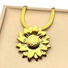 Korean Style Sunflower Pendant Necklace For Women Girls Stainless Steel Silver Color Hot Summer Fashion Chain Jewelry Gifts