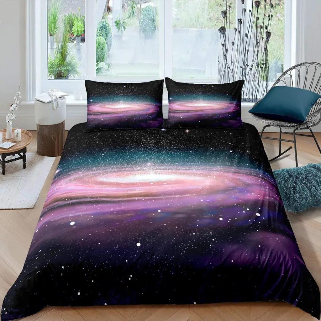 Comforter Galaxy 3D Printed Space Themed Bedding Set Kid Boy Galaxy Series Universe Pattern Polyester For Girl