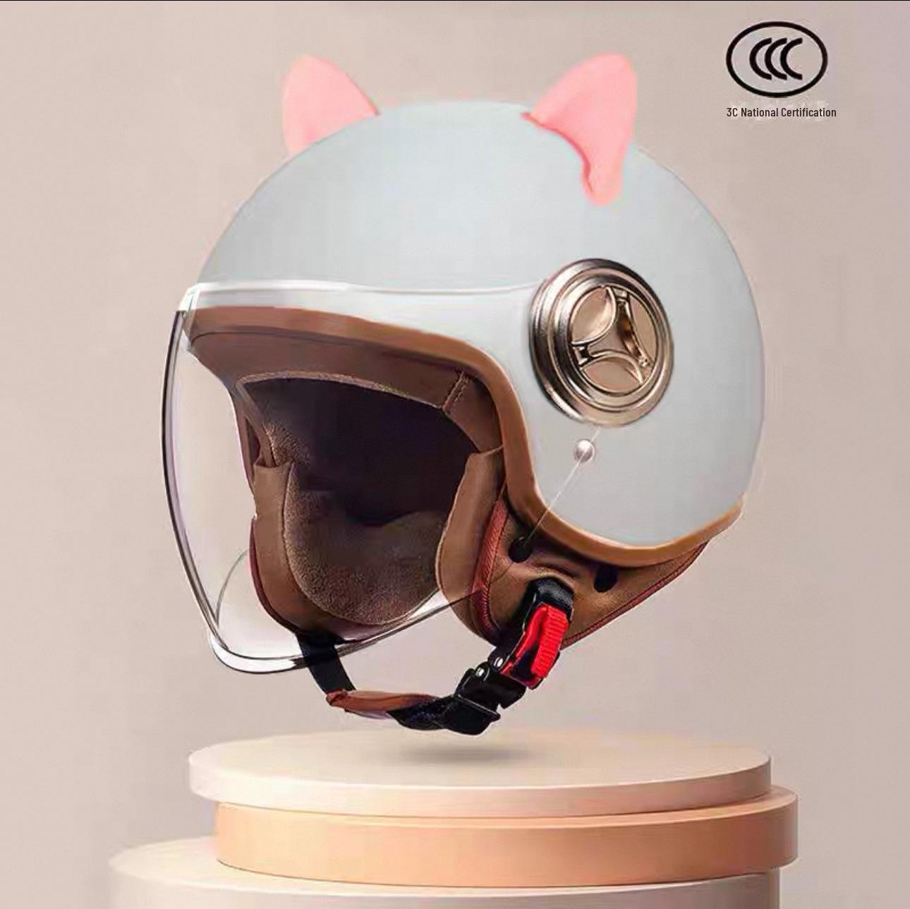 

Універсальний ретро-сірий мотоциклетний шолом, сертифікований 3C для всіх сезонів One Size