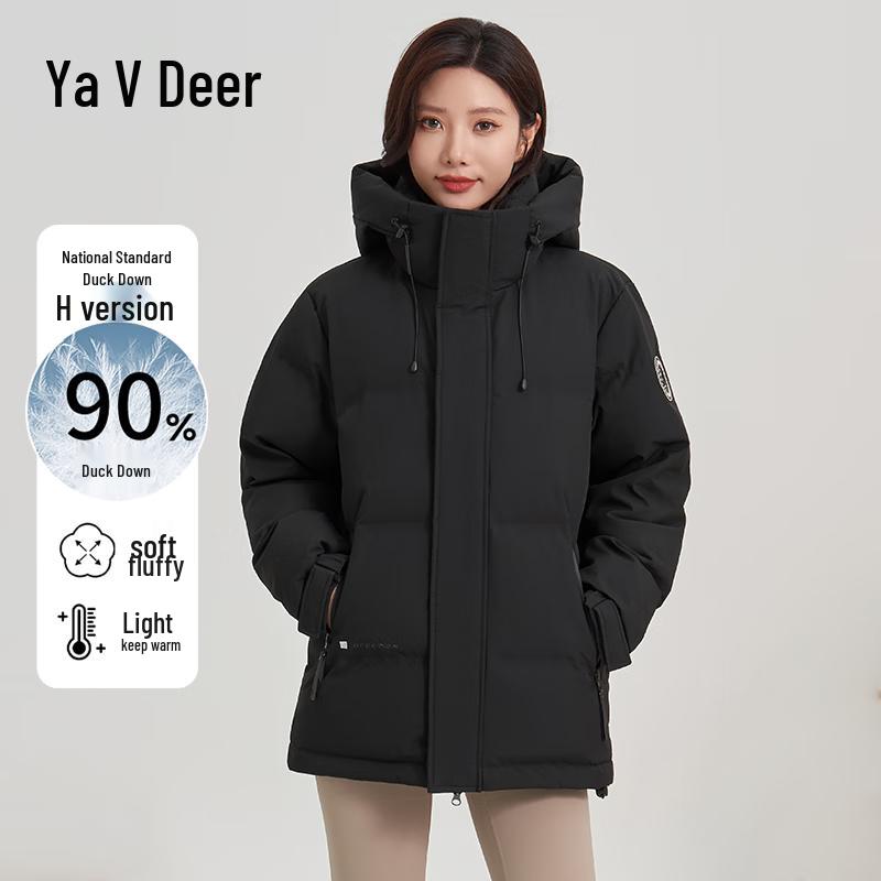 Yalu Women s Thickened 90% Duck Down Hooded Jacket M