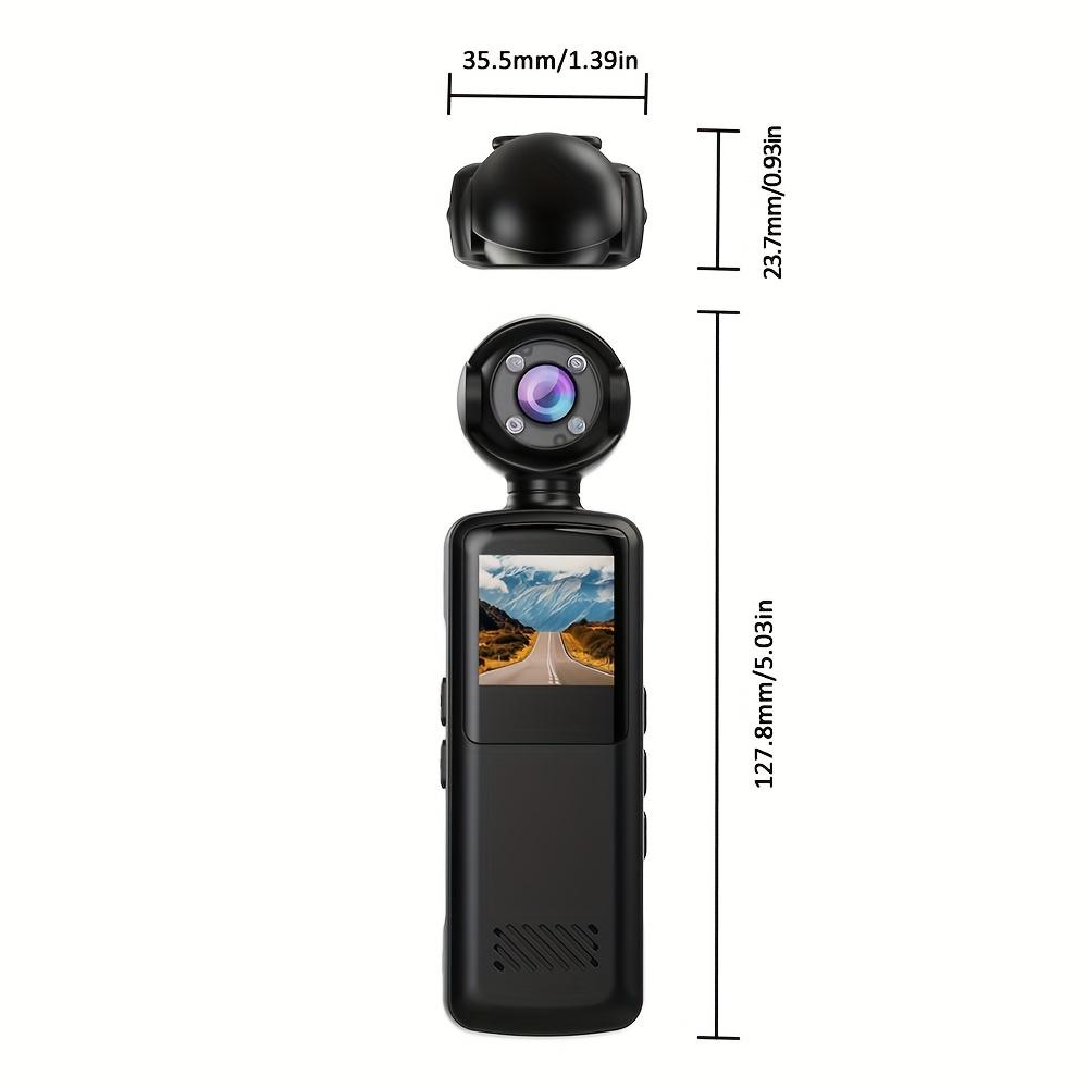 1080P Full HD Action Camera, Mini Body Camera with Video with Night Vision for Vlogging, 180 Rotatable Lens, Suitable for Traveling Cycling Motorcycle