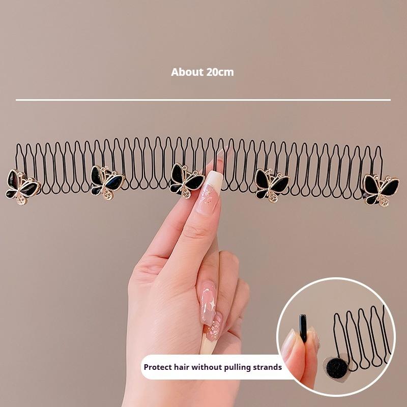 Hairpin Head Ornaments Broken Hair Comb Insert Hairpin Female Back of The Head Hair Fixed Hair Broken Hair Tidying Hairpin