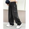 Kids Girls Stylish Clothing Elastic Waistband Cargo Wide Leg Long Pants for Daily Wear