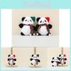 Delightful Red And Green Christmas Panda Plush Keychain Perfect Festive Decoration