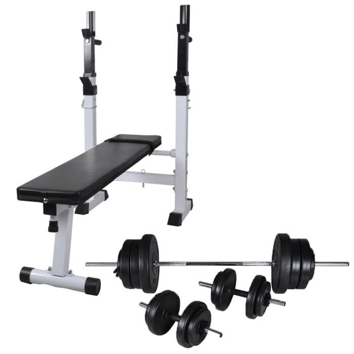 VidaXL Banc d'Entraînement et Support de Poids Jeu d'Haltères 60,5 kg Fitness 275361