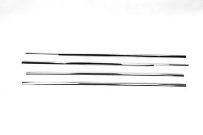 External Edging of Glasses (4 Pcs, Stainless Steel) Carmos - Turkish Steel for Honda Civic Sedan VII 2001-2006