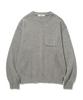 KNITTED Cashmere Wool Pocket Round Knit Grey