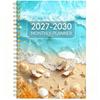 Beach Theme Cover 1117-1111 Monthly Calendar A1 Ocean Seashell Covered Annual Calendar Notebook Spiral Bound 1-Year Plan Book