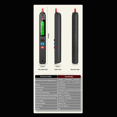 BSIDE Digital AC Spänningstestare Läckagedetektor Elektrisk läckagedetektor Pen 0300V Noncontact