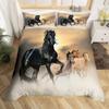 Galloping Horse Bedding Set Horse Duvet Cover Twin Full Queen King Farmhouse Animals Comforter Cover for Kids Girls Teens Room