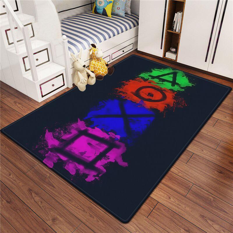 Gaming Esports Geometric Controller Pattern Carpet Mat for Boys Bedroom Gaming  large rug for Living Room Home Decoration Rug