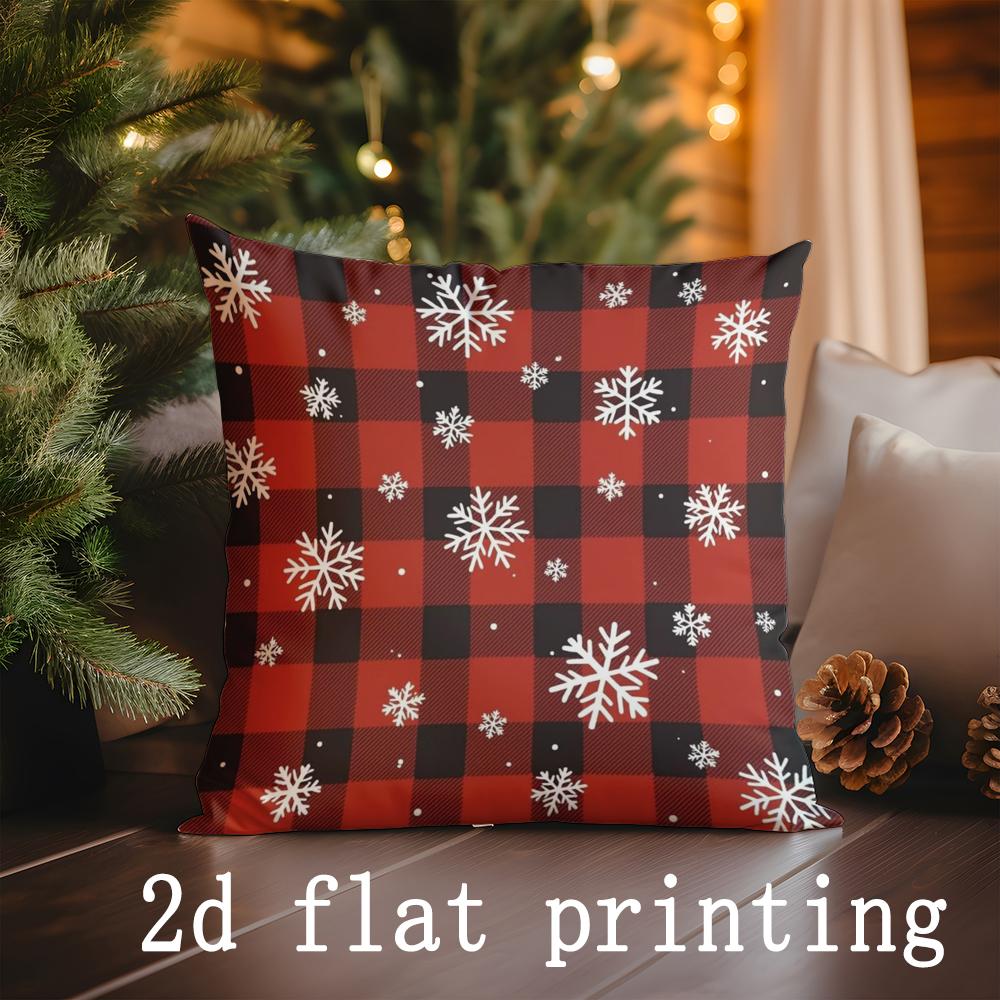 Weihnachts-Plaid &; Schneeflocken Kissen Geeignet für Sofa Schlafzimmer Auto Kissenbezug Kissen Rechteckiges Rückenkissen