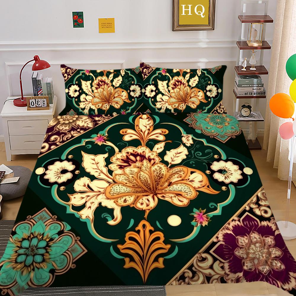 Set Biancheria da Letto per Casa Matrimoniale Copriletto Uomo Donna Stampa Paisley 3D Lussuoso Set Copripiumino in Poliestere