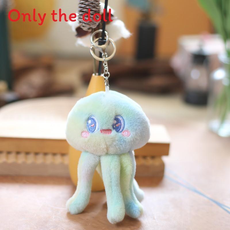 

Marine Jellyfish Animal Plush Keychain With Soft Cotton Filling For Kids And Collectors синій