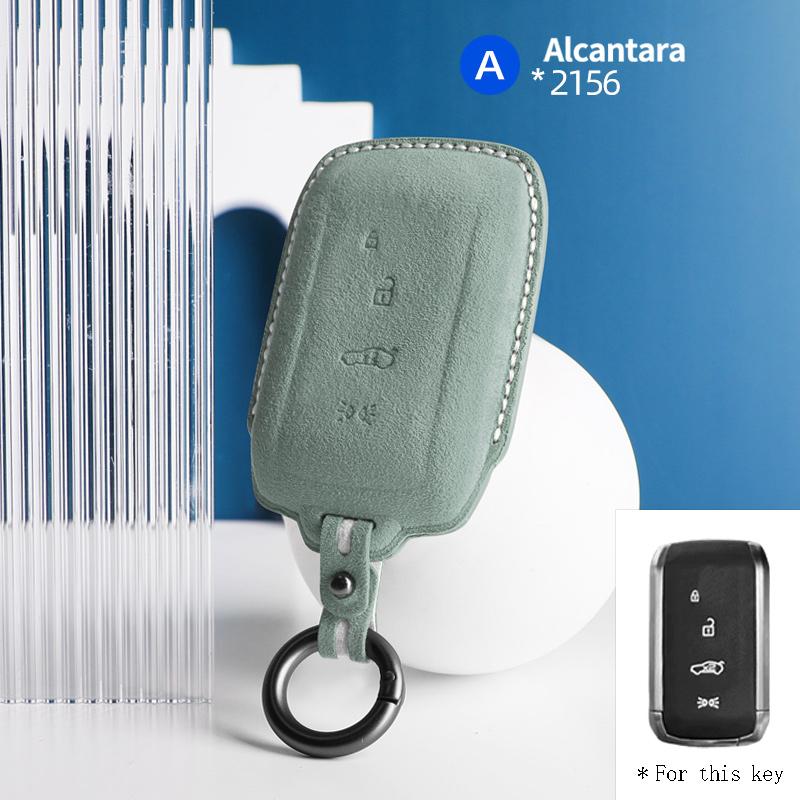 suede Car Key Case Cover 4 buttons Keychain F For Maserati 2023 Grecale Levante GT auto Accessories