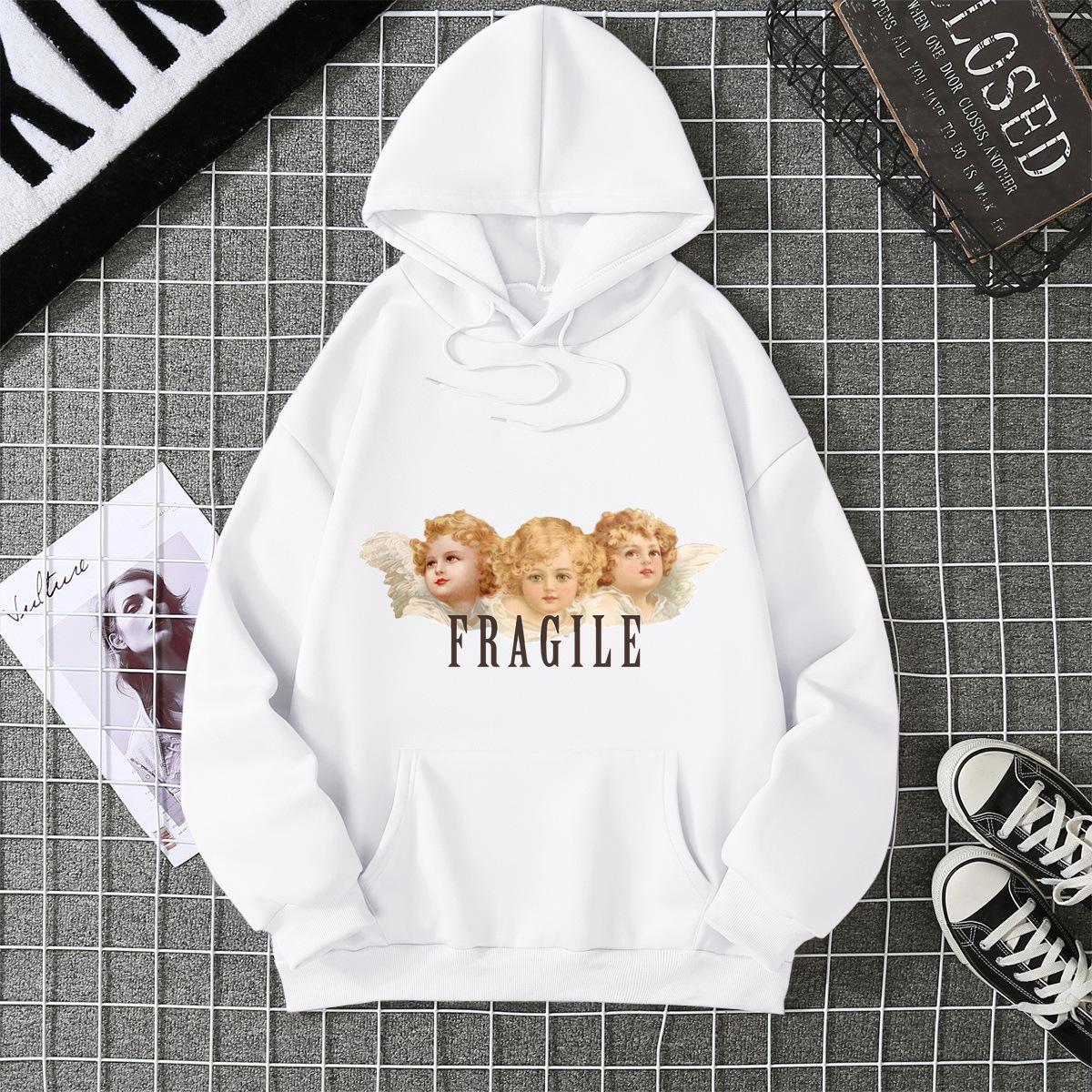 

New trendy brand women s clothing printing fashion personality street loose hooded sweater women S