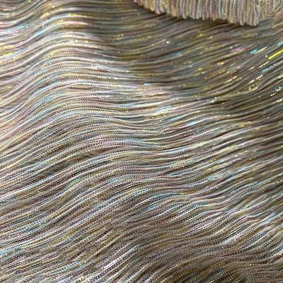 Farbverlauf Netzstoff Metallisch Glänzend Seide Glänzendes Netz Kreppstoff Knitteriges Bekleidung Modekleid DIY Nähzubehör