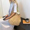 New Trend Women's Bag Crochet Handbag Retro Knitted Solid Color Hollow Top-handle Tote Bag Travel Shopper Shoulder Bag CLE