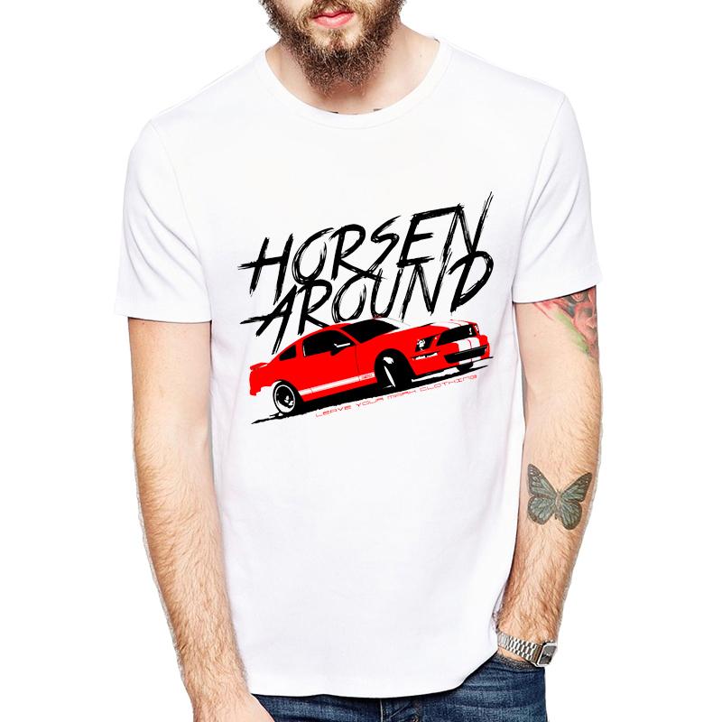 Driftbil/Solnedgångsstad bil Mode T-shirt Män Sommar klassisk Bil T-shirt vit Kreativ Design Toppar Text Gå hårt, eller gå hem
