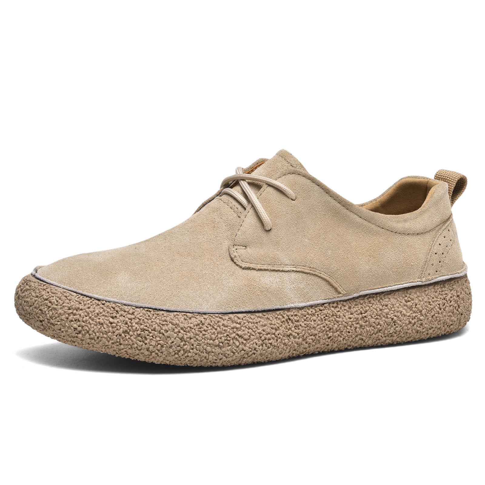 

Autumn Suede Leather Casual Shoes Lace-up Men Shoes Slip On Driving Men s Flats Sneakers Men Platform Oxford Shoes For Men 38 бежевий