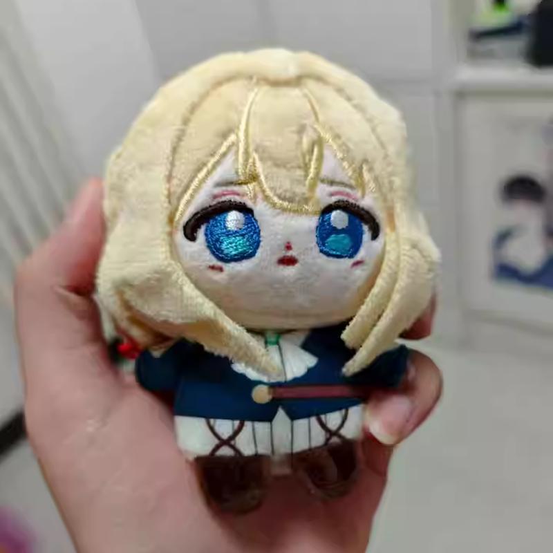 Anime Violet Evergarden Plüschpuppen Anhänger Weiche Violette Stoffpuppe Schlüsselanhänger Violette Plüschtiere Fan Kinder Weihnachten Geschenk Dekoration 10cm