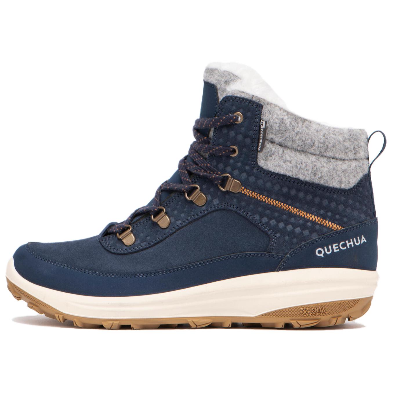 

DECATHLON SH900 Warm and Waterproof Comfortable and Stylish Hiking Leather Short Snow Boots Women s Dark Blue 38 темно-синий