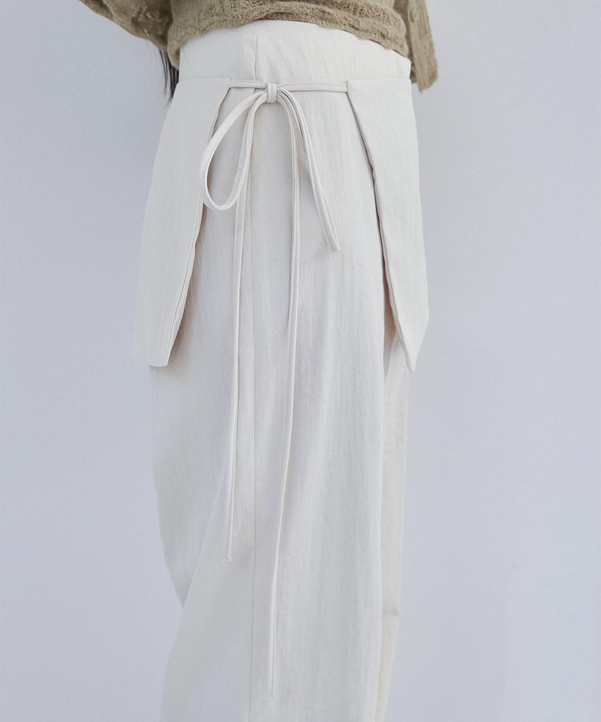 OURO Tie Wrap Slacks Pants [ Ecru ]