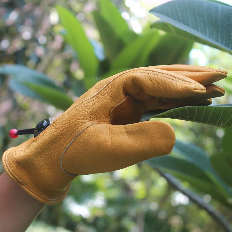 Cowhide Riding Gloves: Motorcycle, Rock Climbing, Gardening, Puncture-Resistant, Protective Welders' Gloves