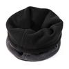 2Pcs/Set Unisex Cycling Cap Set Solid Color Double Layer Velvet Warm Hat Adjustable Drawstring Neck Gaiter Set