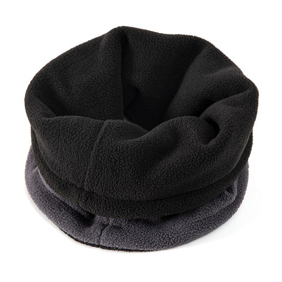 2Pcs/Set Unisex Cycling Cap Set Solid Color Double Layer Velvet Warm Hat Adjustable Drawstring Neck Gaiter Set