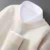 Men's 100% Pure Wool Round Neck Loose Pullover Sweater - Plus Size Cashmere Knit Base Layer for Autumn/Winter