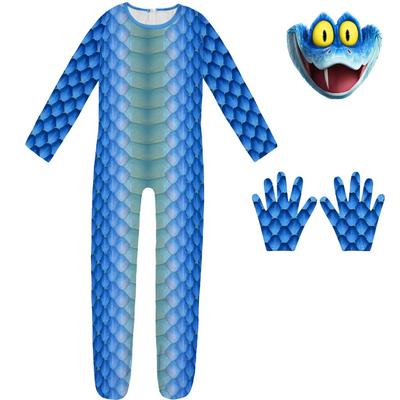 Mono con Estampado de Serpiente Gary del Zoo para Niños y Niñas Set de Guantes y Máscara Disfraces de Cosplay de Halloween