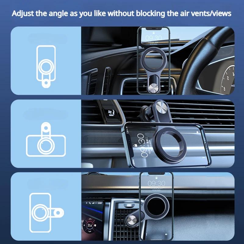 Oatsbasf Car Magnetic Phone Holder Air Vent 360° Rotatable Phone Stand GPS Bracket for iPhone 17 16 15 Samsung Xiaomi Universal