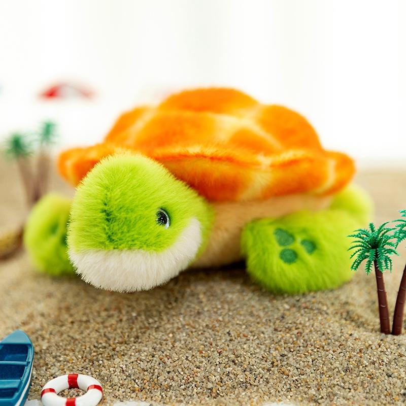 Cute Plush Turtle Toy Vibrant Orange Shell Soft Green Tortoise Perfect Gift for Kids Children Room Decor Creative Doll Pillow