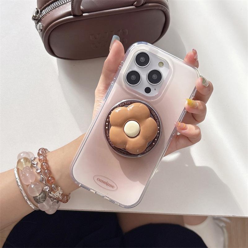 

Solid Color Gradient Flower Magnetic Stand Phone Case for iPhone 17/16 Pro Max/15/14 iPhone 15 Pro Max