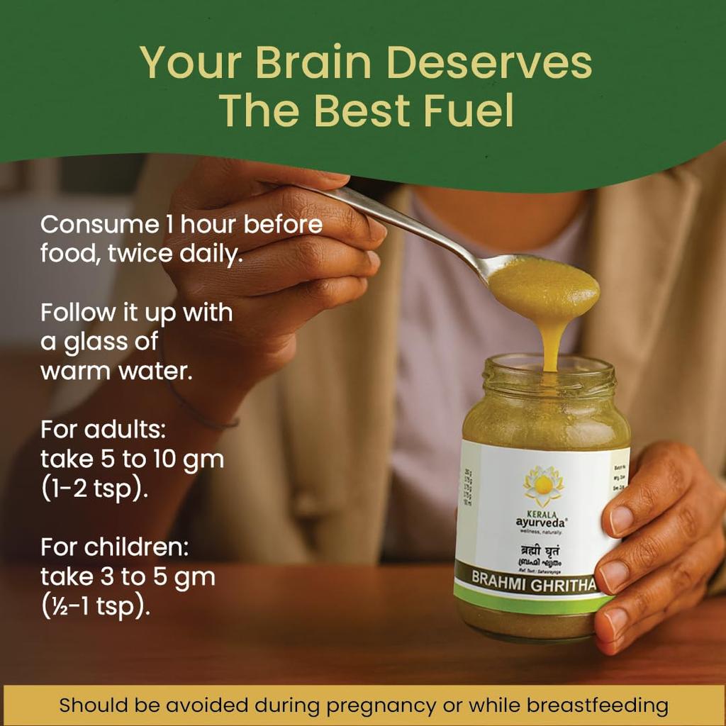 Kerala Ayurveda Brahmi Ghritham 150 ml Ayurvedic Mind Focus Supplement for Memory & Concentration
