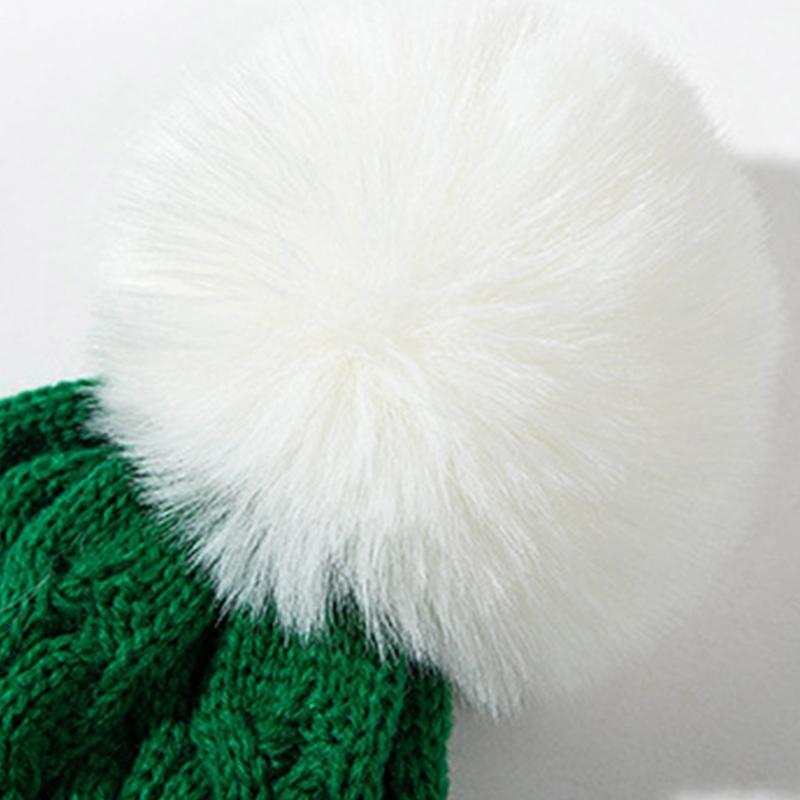 Baby Weihnachtsmann Mütze Gemütliche Handgestrickte Mützen Themenwarme Mütze Kopfbedeckung für Weihnachtsfeier und Fotografie 0-3 Jahre