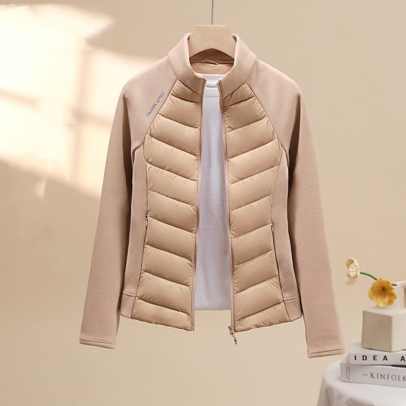 Spring and Autumn New Light Down Jacket Women's Outdoor Sports Fitness Jacket Thin Mountaineering Yoga Jacket Velvet Tide