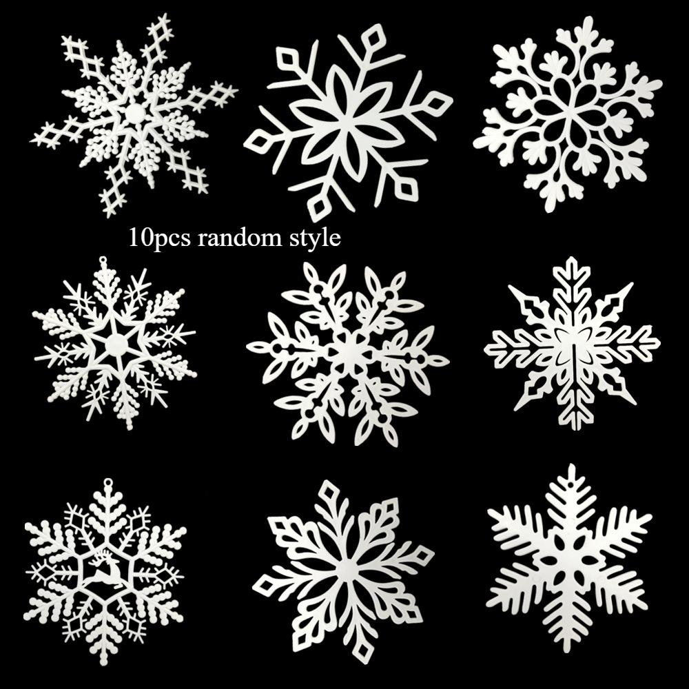 

10 шт. Праздничные украшения в виде снежинок - Ослепительные пластиковые подвески для праздничных украшений, 10 см, Украшения для елки 10cm