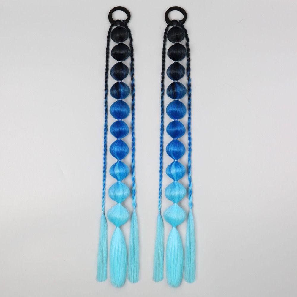 2Pcs Colorful Twist Braid Bulk Lantern Braid Braided Ponytails Natural Bubble Jumbo Braid for Women