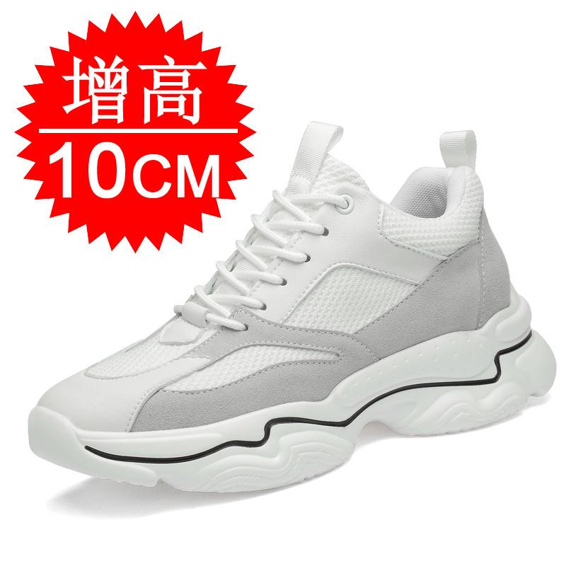 Spring and summer heightening shoes men's 10cm invisible inner heightening men's shoes breathable mesh sports leisure platform dad shoes