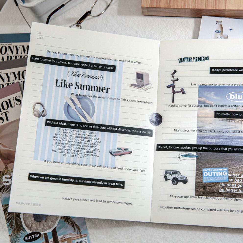 Olive Party Vintage Photo Background Paper Postcard 60-Sheet Photobook Set, Pink, 1 Set